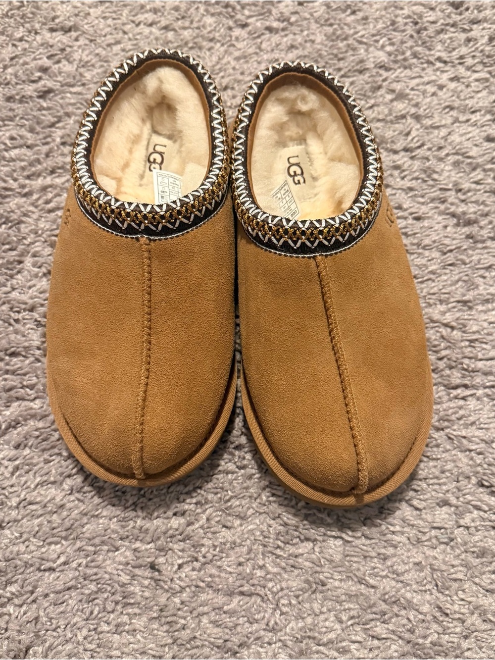 UGG Tasman II Chestnut Suede Slip-On Shearling Clog